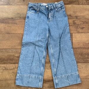 Zara Light Blue Wide Leg Jeans